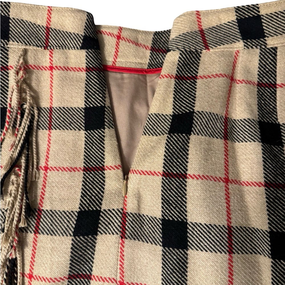 Talbots Size 8 Plaid Fringe Skirt - Picture 5 of 5